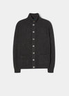 Landford Men's Lambswool Buttoned Jumper In Charcoal