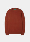 Lenzie Men's Lambswool Jumper In Ember - Regular Fit