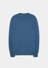 Lenzie Men's Lambswool Jumper In Teal Blue