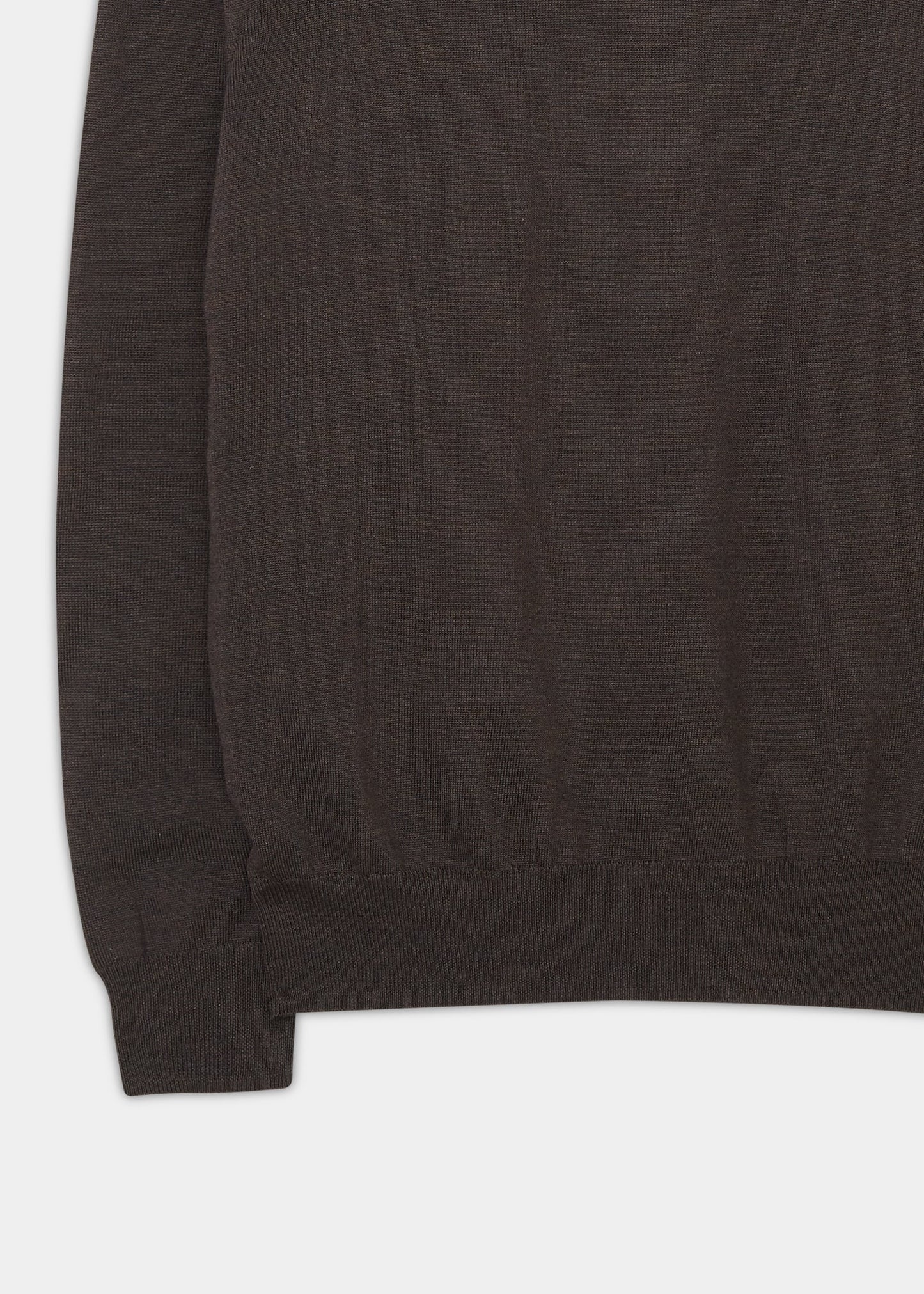 Men's Merino Wool Roll Neck Jumper in Dark Brown 