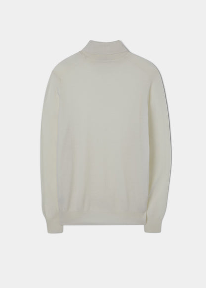 Linton Merino Wool Roll Neck Jumper in Ecru