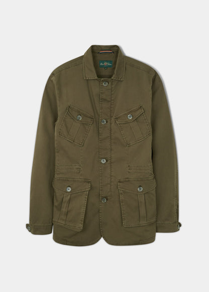 Casual men's jacket in olive green.