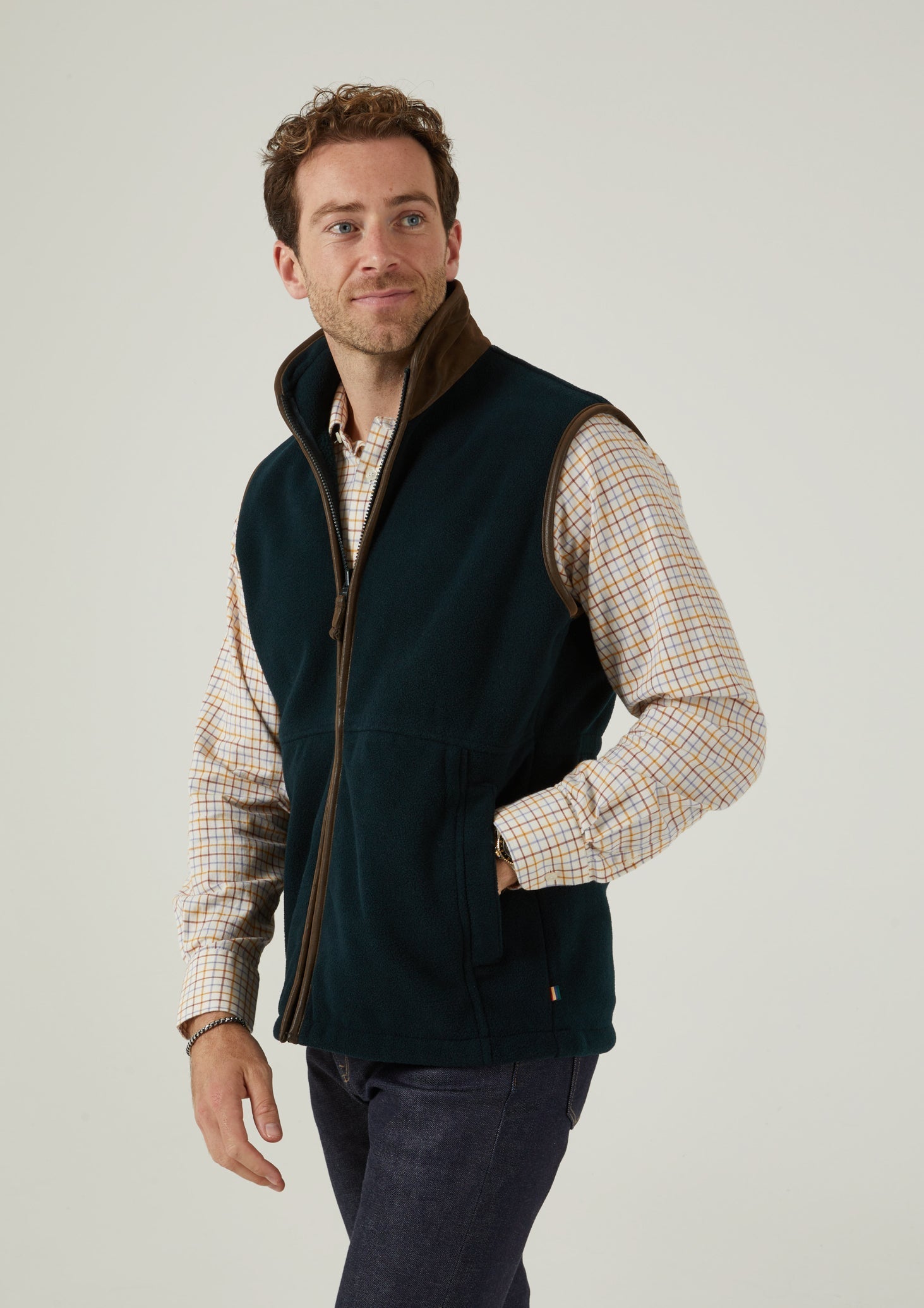 Aylsham Men's Fleece Gilet In Dark Navy 