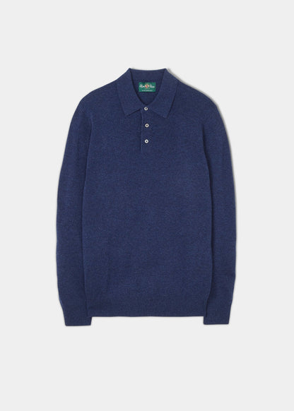 Men's Geelong Lambswool Cardigan in Pacific - Classic Fit