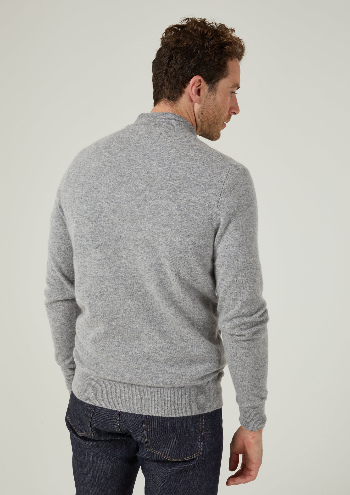 Midhurst Full Zip Jumper In Silver