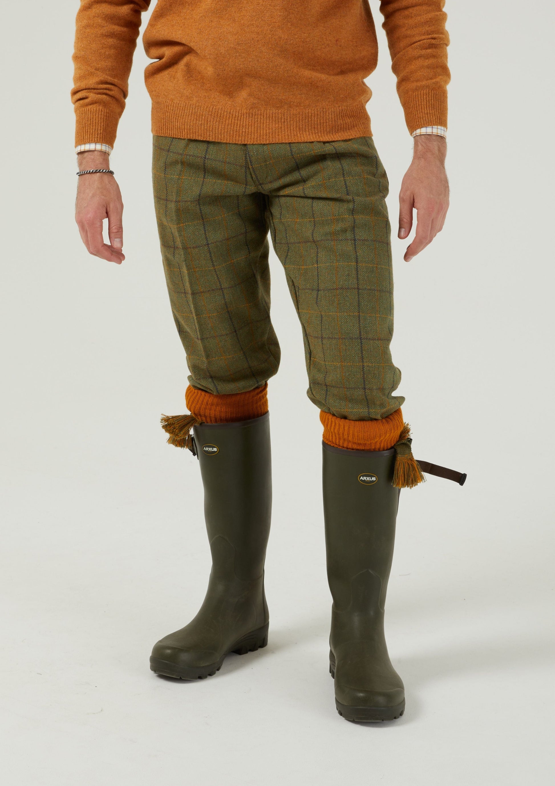 Rutland Men's Tweed Shooting Breeks In Dark Moss