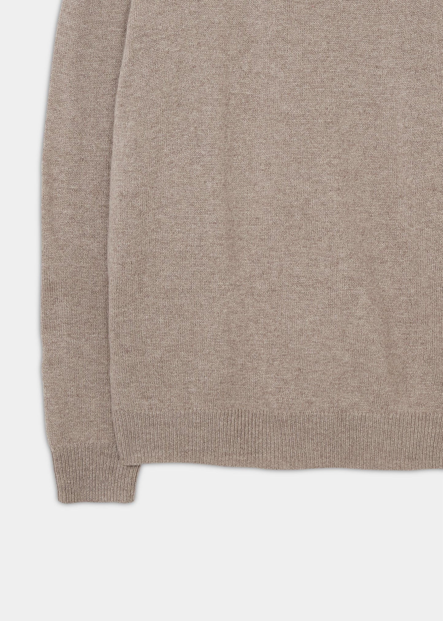 Men's Lambswool 1/4 Zip Mock Neck Jumper in Mushroom